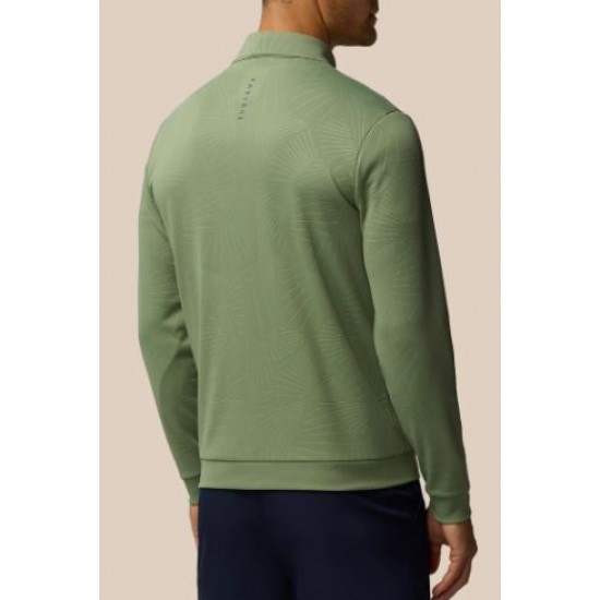 CASTORE Club Classic 1/4 Zip AOP Debossed LS Top 100 Thyme