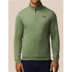 CASTORE Club Classic 1/4 Zip AOP Debossed LS Top 100 Thyme