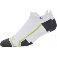FootJoy - Calcetines TechD.R.Y. para hombre con lengüeta enrollable, blanco/gris
