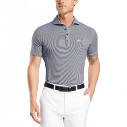 G Fore  - Polo Rayé Onyx/Snow