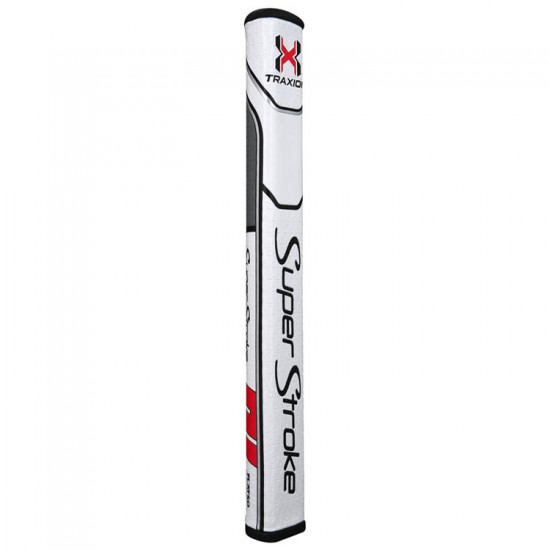 Super Stroke - Grip Traxion Flatso 1.0 Blanco, Rojo y Gris