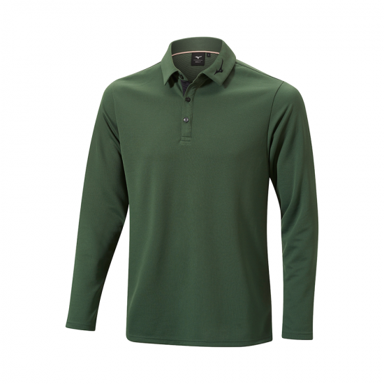 Mizuno - Polo Manche Longue Gris Homme