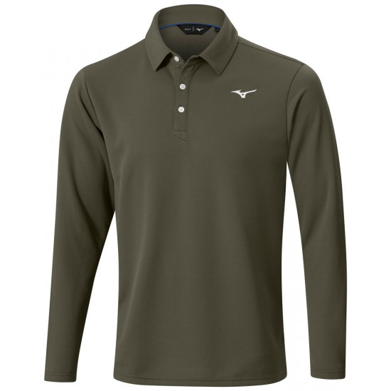Mizuno - Polo Manche Longue Gris Homme