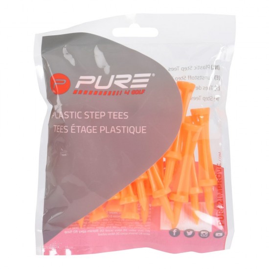 P PURE - Tees de terre en plastique orange 20 unités - 69 mm - 2,72 pouces