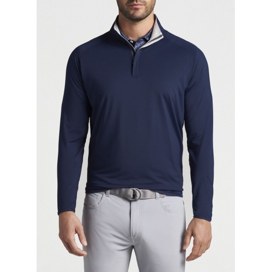 Peter Millar - Stealth Performance Quarter Zip Men Sweater Navy