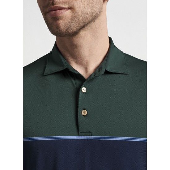 Peter Millar - Tillery Performance Mesh Men Polo Nordic Pine