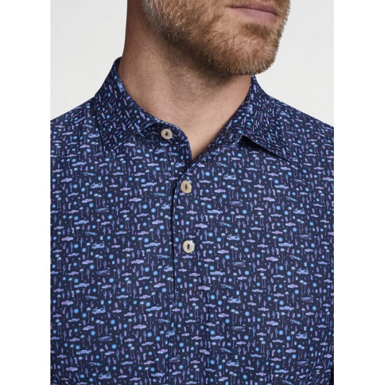 Peter Millar - Fontana Performance Polo Sean Self Collar Navy