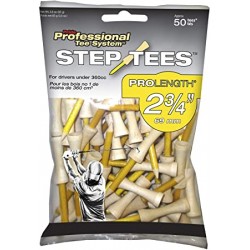 Pride Golf Tee - Step Tees ProLength 2 3/4" 69mm 50 unidades Madera y Amarillo