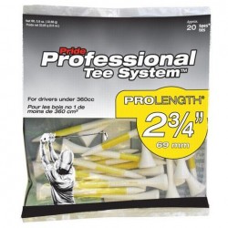 Pride Golf Tee - Tees ProLength 2 3/4" 69mm 20 unités Blanc et Jaune