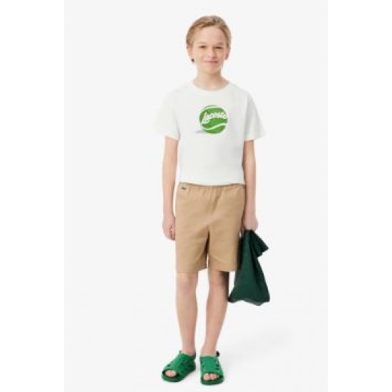 LACOSTE - Bermuda chino twill de coton stretch JUNIOR