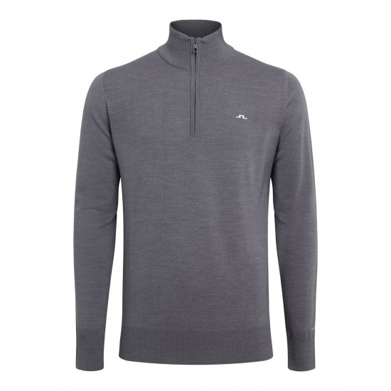 J.Lindeberg - Sweater Men Kian Zipped 9363 Grey Melange