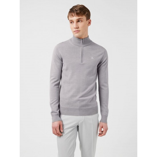 J.Lindeberg - Sweater Men Kian Zipped 9363 Grey Melange