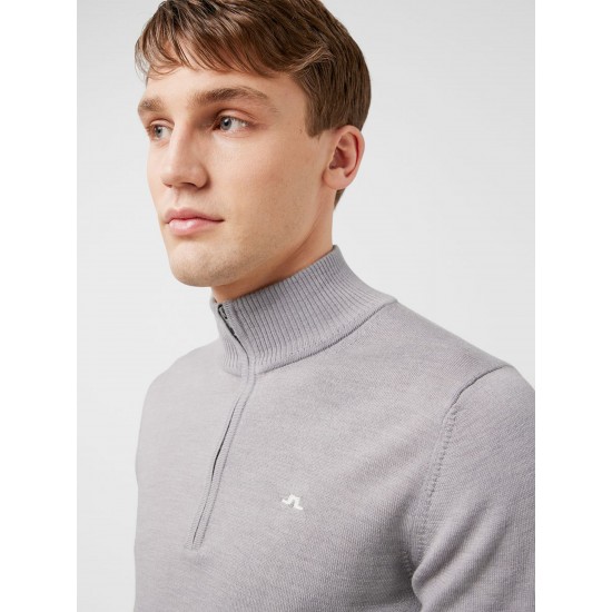 J.Lindeberg - Sweater Men Kian Zipped 9363 Grey Melange