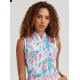 PING - Penola Ladies Printed Sleeveless Polo Shirt