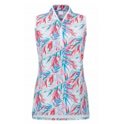 PING - Penola Ladies Printed Sleeveless Polo Shirt