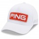 PING - TOUR VENTED DELTA GOLF HAT – WHITE / TANGO