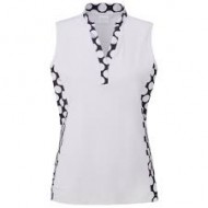 Ping - Mujer Polo Bardot White/Black Multi